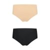 Bye Bra Invisible High Brief Nude + Black XL - majtki modelujące (cieliste+ czarne) 