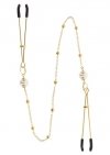Taboom Tweezers Pearl & Deluxe Chain - zaciskane klamerki na sutki (złoty)