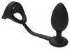 Dream Toys RAMROD COCKSTRAP WITH ANAL PLUG - pierścień z korkiem analnym (czarny)