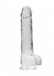 9 / 23 cm Realistic Dildo With Balls - Transparent