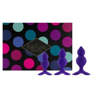 FeelzToys - Bibi Twin Butt Plug Set 3 pcs Purple