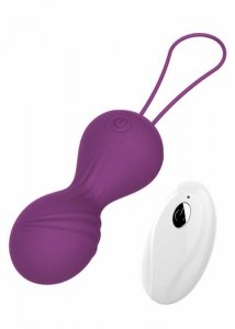 Kulki-Vibrating Silicone Kegel Balls USB 10 Function / Remote control -Purple