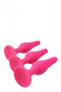 Dream Toys FLIRTS CURVED ANAL TRAINING KIT PINK - zestaw korków analnych (różowy)