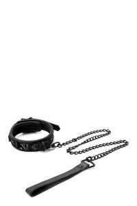 NS Novelties SINFUL 1INCH COLLAR BLACK - obroża ze smyczą (czarny)