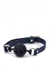 NS Novelties BONDAGE COUTURE BALL GAG BLUE - knebel z kulką (czarny)