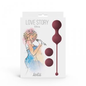 Vaginal balls set Love Story Diva Wine Red