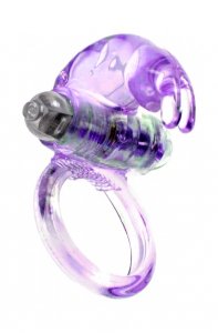 Rabbit Vibro CockRing Purple - pierścień na penisa (fioletowy)