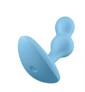 Satisfyer Vibrator Depp Diver Connect App Light Blue - korek analny z wibracjami (niebieski)