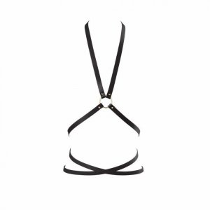 Bijoux Indiscrets MAZE Multi-way Harness - skóropodobna uprząż BDSM (czarny)