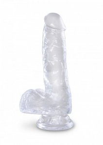King Cock dildo analne - 6'' Cock with Balls sztuczny penis (przezroczysty) 
