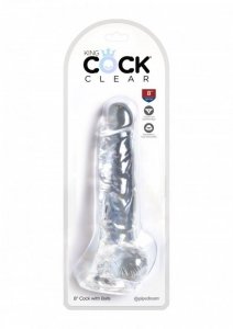 King Cock 8 Inch Cock with Balls Transparant (przezroczysty)