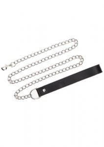 Taboom Chain Leash Black - smycz z czarnym uchwytem z ekoskóry (czarny)