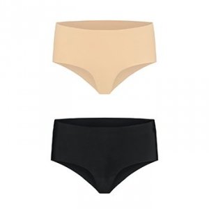 Bye Bra - Invisible High Brief Nude + Black XXL - figi (czarny/cielisty)