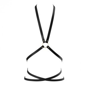 Bijoux Indiscrets MAZE Multi-way Harness - skóropodobna uprząż BDSM (czarny)