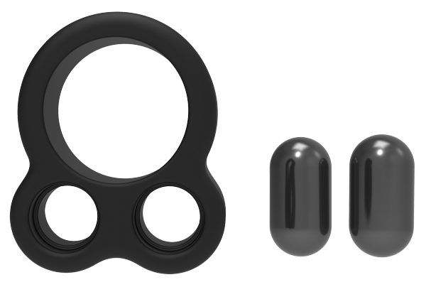 Dream Toys RAMROD COCKRING DUAL WEIGHT - pierścień z odważnikiem ( czarny)