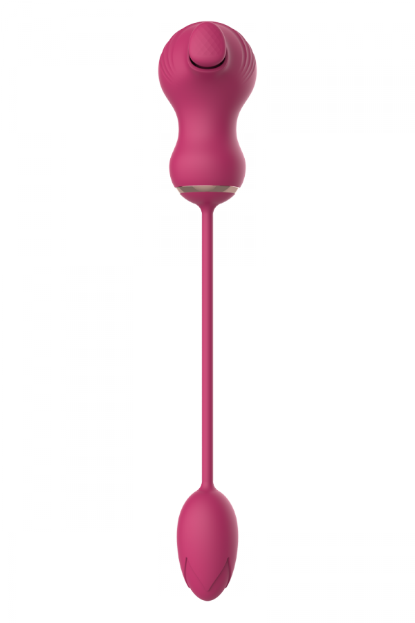 Dream Toys ESSENTIALS FLEXIBLE DUAL STIMULATOR AND VIBRATING EGG PINK - wibrujące jajko i masażer łechtaczki (różowy)