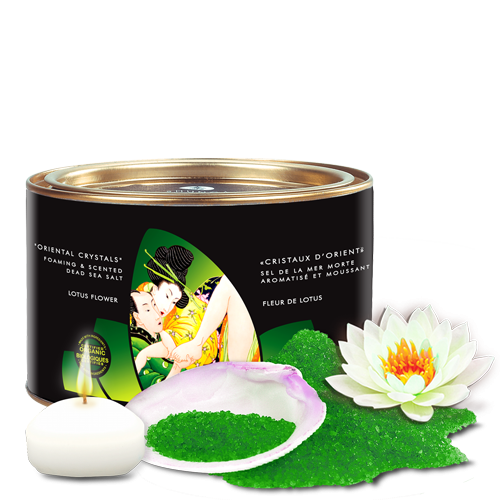 Shunga Lotus Flower Organic Oriental Crystals 600 g - sól do kąpieli z morza martwego (kwiat lotosu)