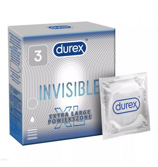 Durex Invisible XL - Prezerwatywy powiększone (1op./3 szt.)