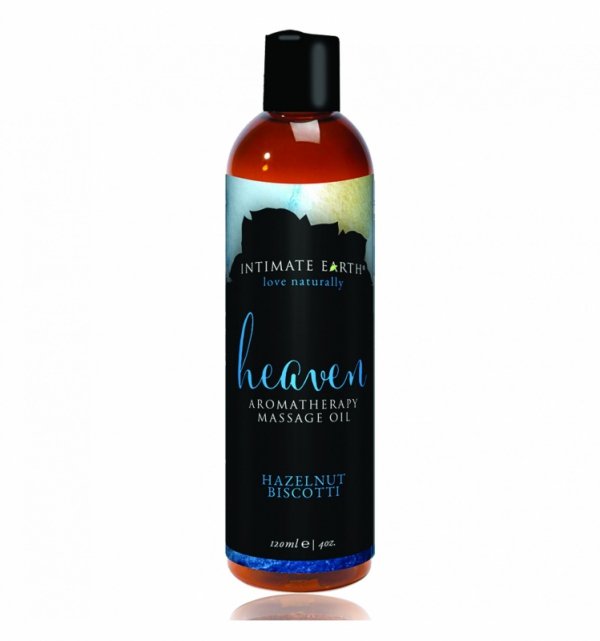 Intimate Earth Heaven Massage Oil 120 ml - olejek do masażu (orzech laskowy i  biszkopt)