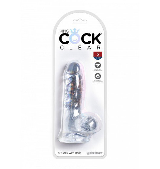 King Cock anal dildo - 5'' Cock with Balls sztuczny penis (przezroczyste) 