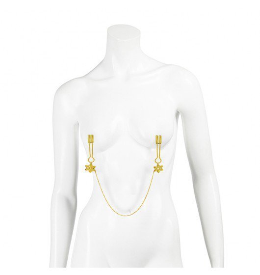 Upko Snowflake Chain Nipple Clamps - zaciski na sutki (złoty)