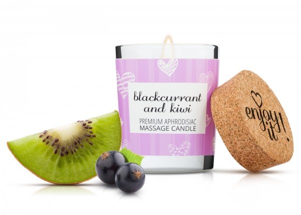 MAGNETIFICO ENJOY IT! Blackcurrant&amp;Kiwi - aromatyczna świeczka do masażu (czarna pożeczka i kiwi)