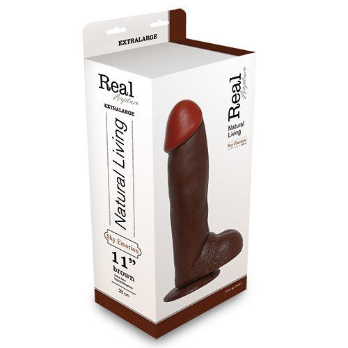 Dildo-REALISTIC DILDO REAL RAPTURE BROWN 11&quot;&quot;&quot;&quot;&quot;&quot;&quot;&quot;