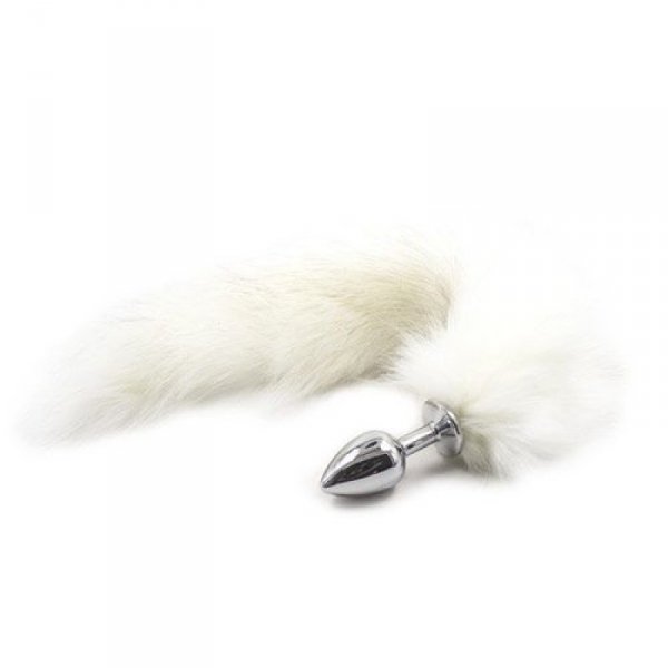 Plug anale con coda Long Fox Tail bianca