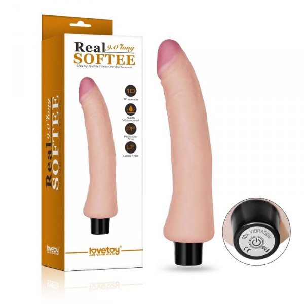 9&quot; REAL SOFTEE Vibrating Dildo