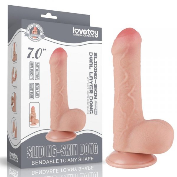 7&#039;&#039; Sliding Skin Dual Layer Dong Flesh