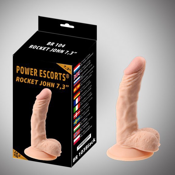 Rocket john 7,3 inch flesh realistic dildo  7,3 inch /  18,5 cm