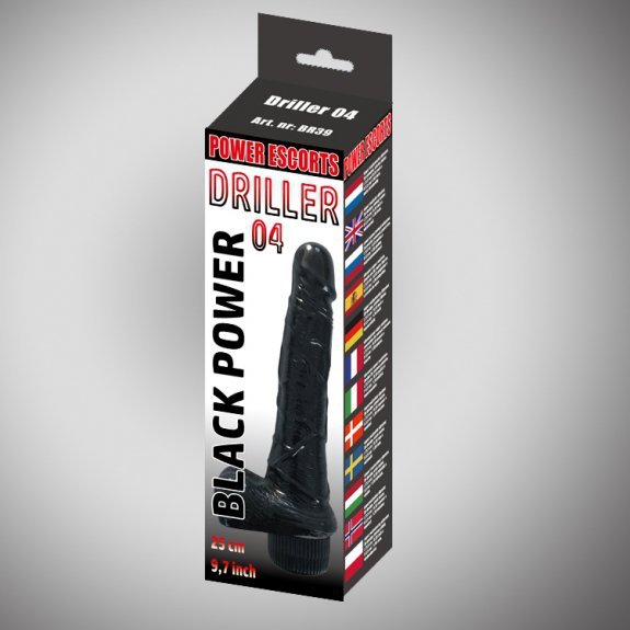 Driller 04 black 25 cm realistic vibrating