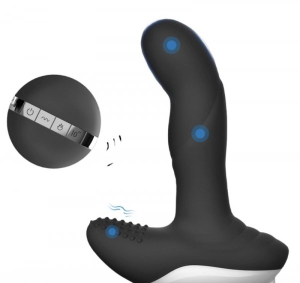 Luxury Play Prostate Stimulator – Silicone Usb Massager – 7 Function – Pulsator – Heating – Black