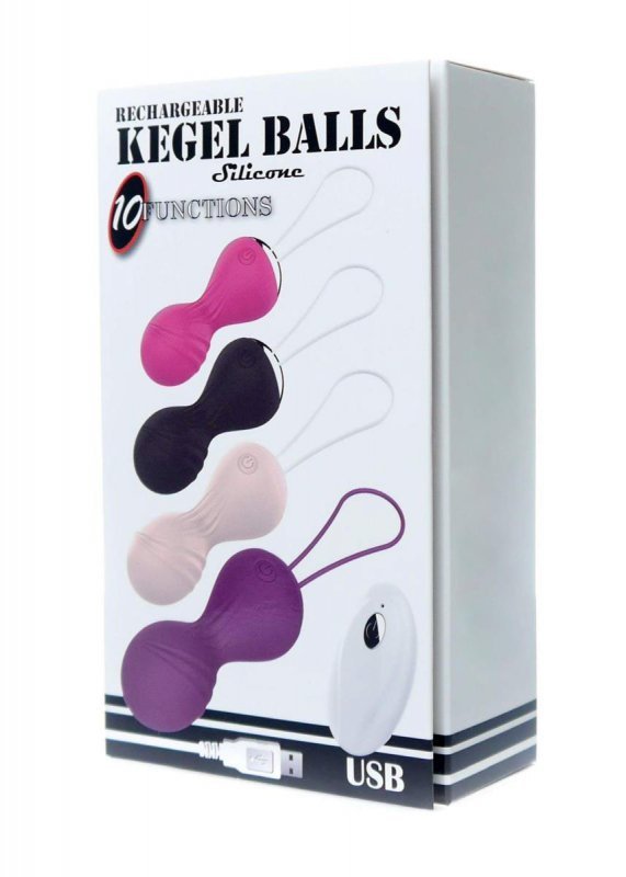 Kulki-Vibrating Silicone Kegel Balls USB 10 Function / Remote control -Black