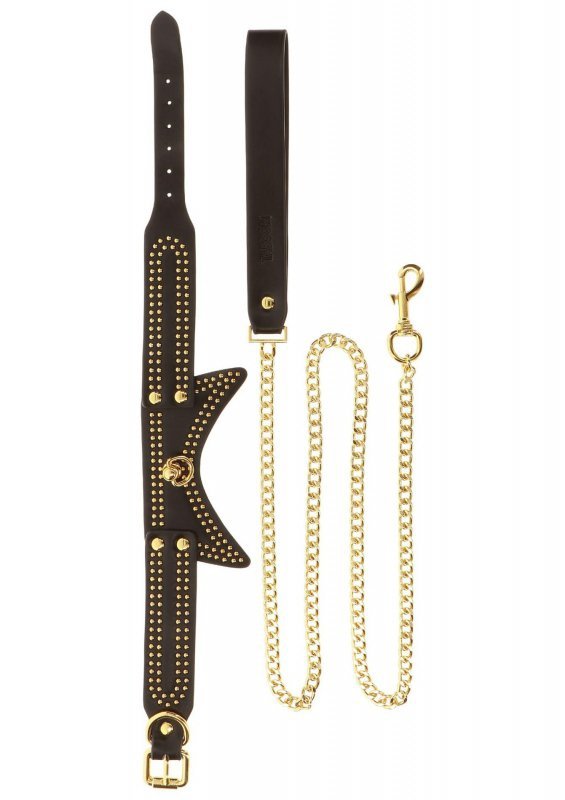 Studded Collar and Leash Black