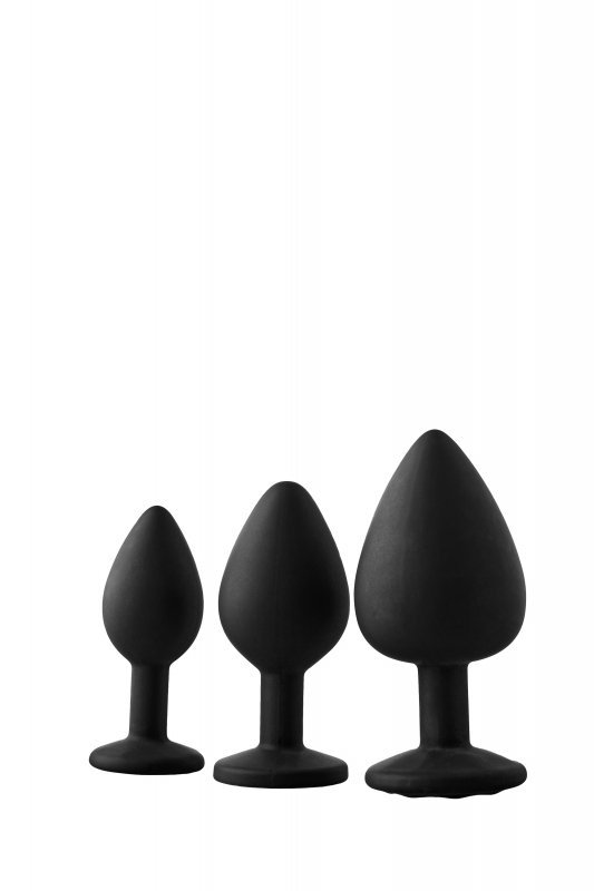 Dream Toys FANTASSTIC ANAL TRAINING KIT WHT STONE - zestaw korków analnych (czarny)