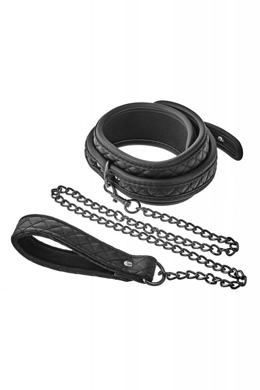 Dream Toys BLAZE COLLAR LEASH DIAMOND BLACK - obroża (czarny)