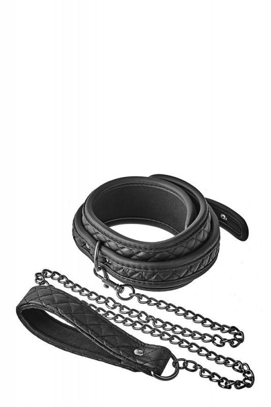 Dream Toys BLAZE COLLAR LEASH DIAMOND BLACK - obroża (czarny)