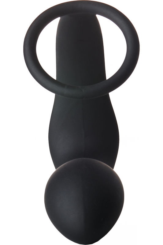 Dream Toys FANTASSTIC VIBRATING ANAL PLUG WITH COCKRING BLACK - korek analny z pierścieniem (czarny)