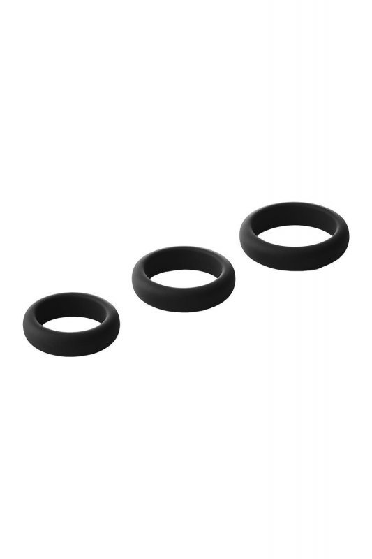 Dream Toys RAMROD SMOOTH SILICONE COCKRING PACK - zestaw pierścieni na penisa (czarny)