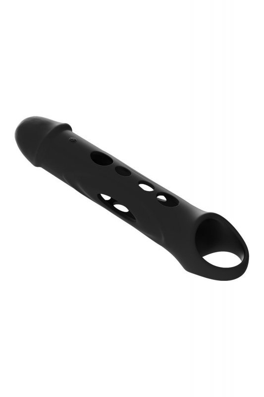 Dream Toys RAMROD VIBRATING EXTENDER WTH REMOTE - nakładka erekcyjna z wibracjami (czarny)