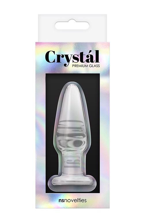 NS Novelties CRYSTAL TAPERED GLASS PLUG SMALL CLEAR - korek analny (przezroczysty)