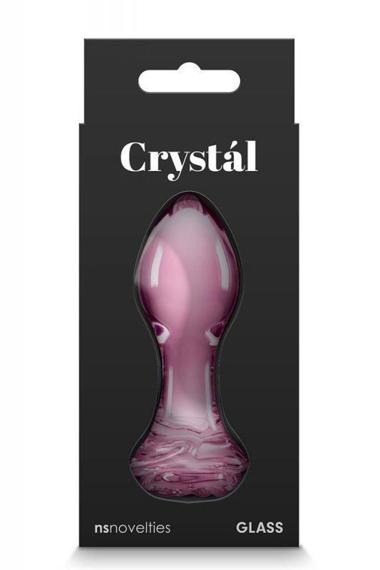 NS Novelties CRYSTAL ROSE PINK - szklany korek analny (różowy kwiat)