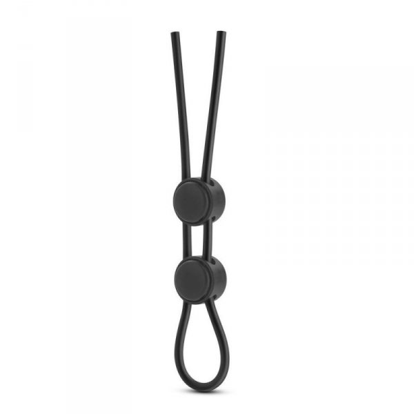 Pierścień-STAY HARD DOUBLE LOOP COCK RING BLACK