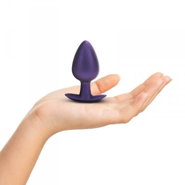 Smooth Silicone Anal Plug - Large - 3.5&quot; / 8,9 cm - Metallic Purple