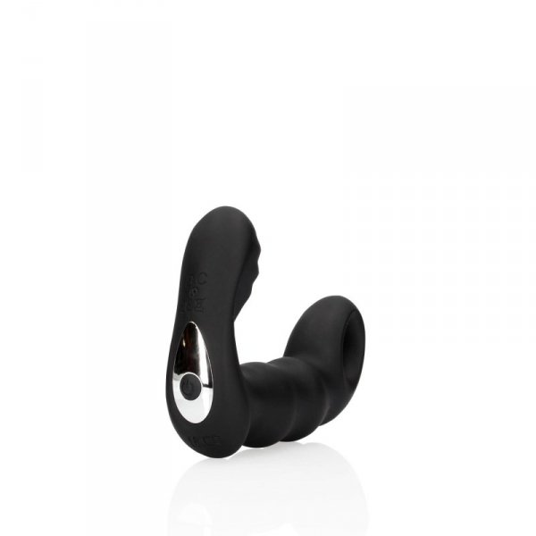 Beaded Vibrating Prostate Massager with Remote Control - Black