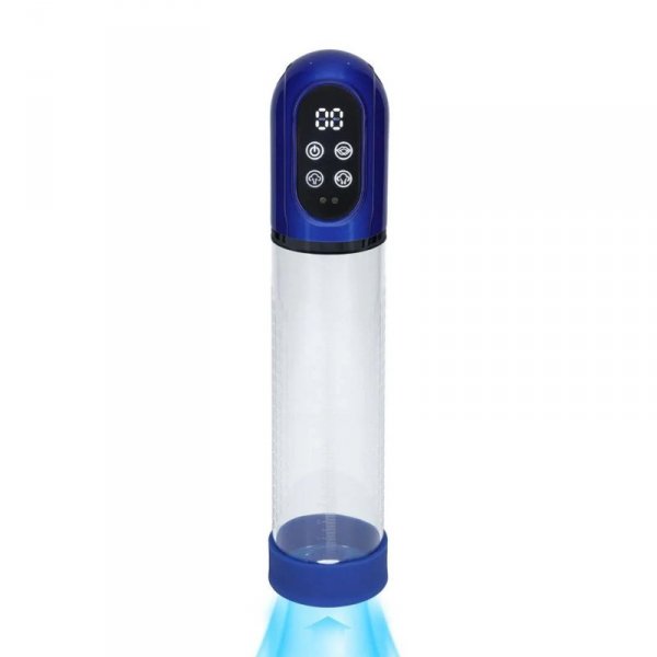 Engage - Automatic Waterproof Penis Pump and Masturbator - Metallic Blue