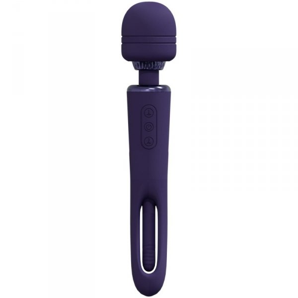 VIVE - Kiku - Rechargeable Double Ended Wand with Innovative G-Spot Flapping Stimulator - Purple
