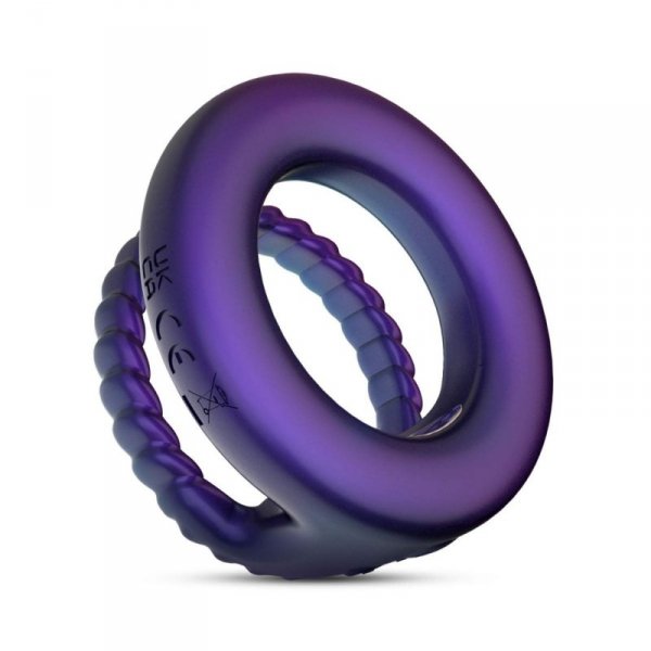 Hueman - Jupiter Vibrating Cock and Ball Ring - Purple