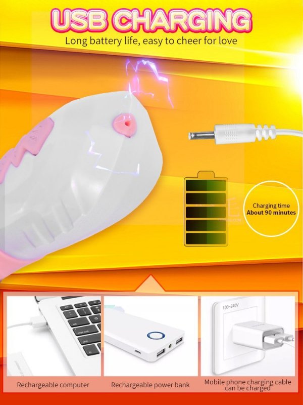 Wibrator-Silicone Vibrator USB 7 Function and Thrusting Function / Heating, purple